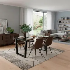 Just Home Collection - Set Comedor con 6 Sillas Pera 97 x 167 x 33 cm