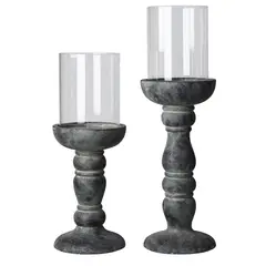 Just Home Collection - Portavela Negro 14 x 38 cm