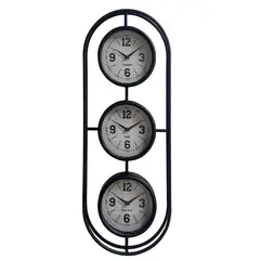 Just Home Collection - Reloj de Muro Negro 30 x 80 cm