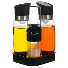 Just Home Collection - Juego de aceitera + vinagrera + salero + pimentero