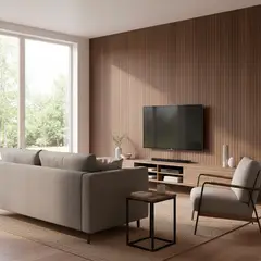 Holztek - Lambrin para interior Slim WPC café oscuro 16 x 240 cm
