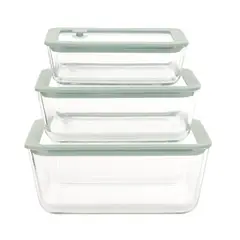 Just Home Collection - Juego Contenedores de Vidrio 700/1400/2600 ml