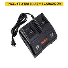 Bauker - Kit 2 Baterías + 1 Cargador 2A 20 V,