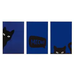 Just Home Collection - Set3 cuadros cats 40x60cm