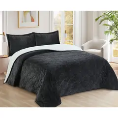 Just Home Collection - Edredón Sherpa Individual Grafito