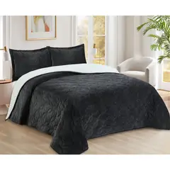 Just Home Collection - Edredón Individual Sherpa Grafito