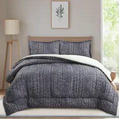 Just Home Collection - Edredón Individual Gris Sherpa