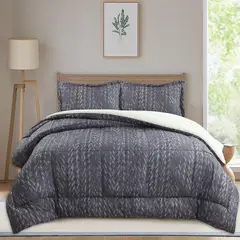 Just Home Collection - Edredón Matrimonial Gris