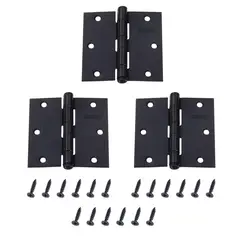 Fixser - Pack 3 Pzas de Bisagra 3x3 cm Negro