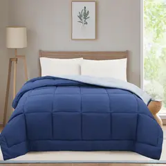 Just Home Collection - Edredón Bicolor Mf Matrimonial Azul