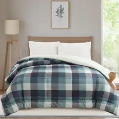 Just Home Collection - Edredón Individual Cuadrille Verde