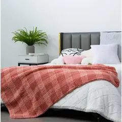 Just Home Collection - Manta sherpa roll 125x150 rosa