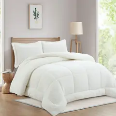 Just Home Collection - Edredón Cordero Sherpa King Blanco