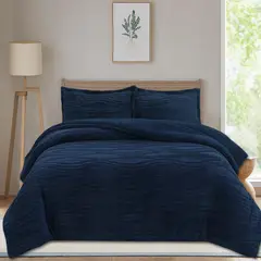 Just Home Collection - Edredón Nórdico Solid Individual Azul