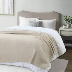 Just Home Collection - Manta clasico 130x160 beige