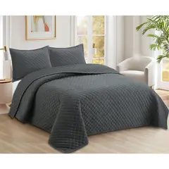 Just Home Collection - Edredón Individual Grafito