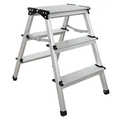 undefined - Escalera de tijera de Aluminio 3 peldaños 59 cm hasta 150 kg