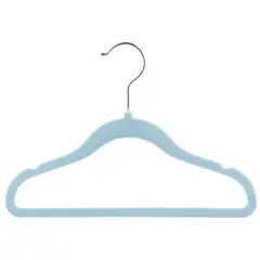 Just Home Collection - Set Gancho Infantil Terciopelo Azul 10 Piezas