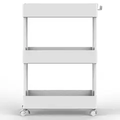 Just Home Collection - Carro Almacenador de Plástico 3 Niveles Negro