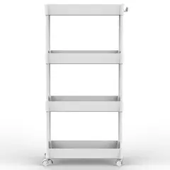 Just Home Collection - Carro Almacenador de Plástico 4 Niveles Negro