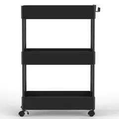 Just Home Collection - Carro Almacenador de Plástico 3 Niveles Blanco