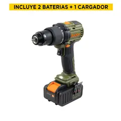 Bauker - Kit Rotomartillo Inalámbrico + 2 Baterías + 1 Cargador 20V,