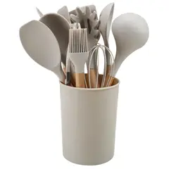 Just Home Collection - Juego de Utensilios Taupe 12 Piezas
