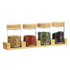 Just Home Collection - 4 Especieros Tapa Bambu 200ml