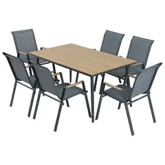 Just Home Collection - Juego de Comedor para Exterior Berlín 6 Personas