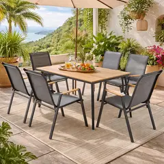 Just Home Collection - Juego de Comedor para Exterior Berlín 6 Personas