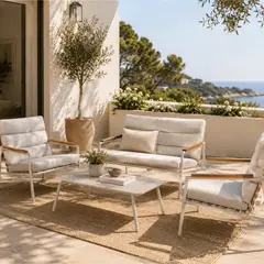 Just Home Collection - Sala de Exterior Río Metal 4 Personas