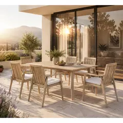 Just Home Collection - Comedor de Exterior de Madera Brasilia 6 personas