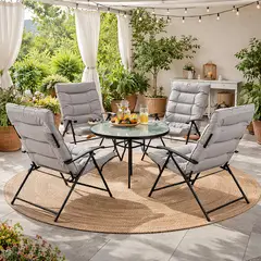 Just Home Collection - Sala de Exterior Sao Paulo Gris 4 Personas