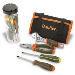undefined - Kit de Herramientas con Estuche Organizador, 45 Pzas Bauker