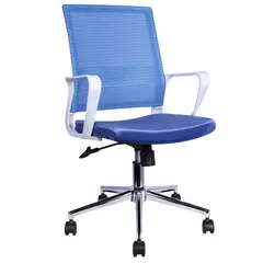 Just Home Collection - Silla PC Malla Azul/Blanco Vera
