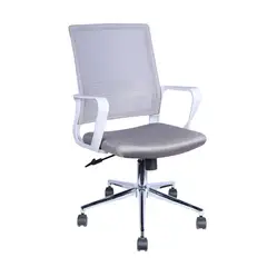 Just Home Collection - Silla PC Malla Gris/Blanco Vera