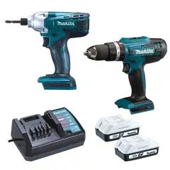 Makita - Combo 18V Rotomartillo Inalambrico + Atornillador de Impacto