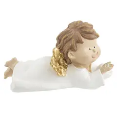 Dear Santa - Ángel Navideño Acostado de Poliresina 17 cm