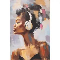 Just Home Collection - Cuadro Decorativo Mujer Musica 40x60 cm
