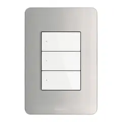 Bticino - Placa de Resina Aluminio Natural 3 Módulos