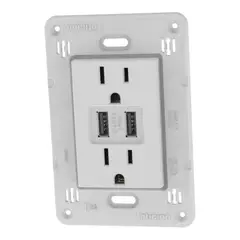 Bticino - Toma Corriente Dúplex 2P + 2P USB
