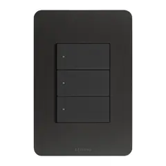 Bticino - Placa de Resina Negro Mate 3 Módulos