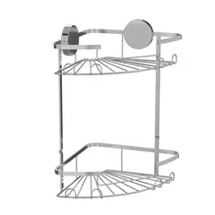 Just Home Collection - Esquinero de ducha cromada 2niveles