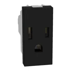 Bticino - Tomacorriente 2P+T 1 Mod Negro Mate