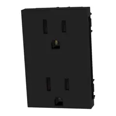 Bticino - Tomacorriente Duplex 2P+T 3 Mod Negro Mate