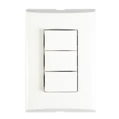 Bticino - Placa con 3 Interruptores Sencillos 10A 127V