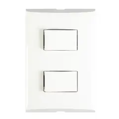 Bticino - Placa con 2 Interruptores Sencillos 10A 127V
