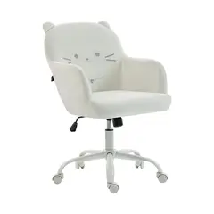 Just Home Collection - Silla PC Gato Blanco