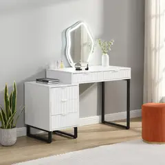 Just Home Collection - Escritorio Colac Blanco Con Espejo Led