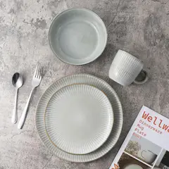 Just Home Collection - Vajilla 16 Piezas Bergamo Gris